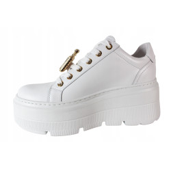 Sneakersy Półbuty Damskie Chebello 4426 Skóra Białe Lico