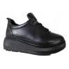Sneakersy Półbuty Ravini 575.6050 Skóra Czarne Lico