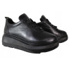 Sneakersy Półbuty Ravini 575.6050 Skóra Czarne Lico