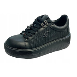 Sneakersy Półbuty Filippo DP6382 Skóra Czarne Lico