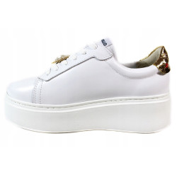 Sneakersy Półbuty Damskie Chebello 4060 Skóra Białe Lico
