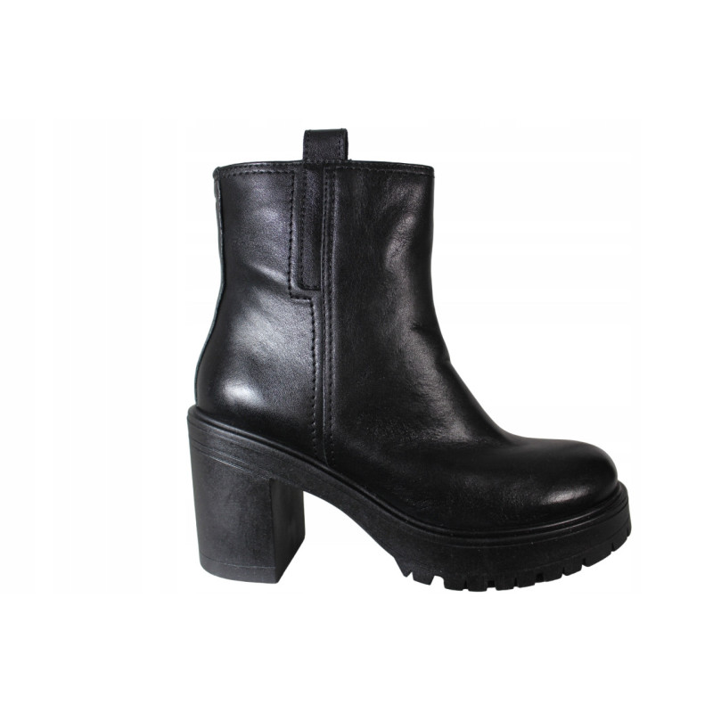 Botki Damskie Nessi 23549 SKÓRA CZARNE LICO