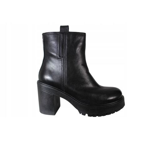 Botki Damskie Nessi 23549 SKÓRA CZARNE LICO