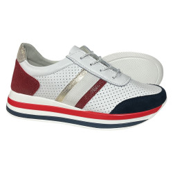 Sneakersy Damskie Artiker 48C1389 Skóra Białe Lico