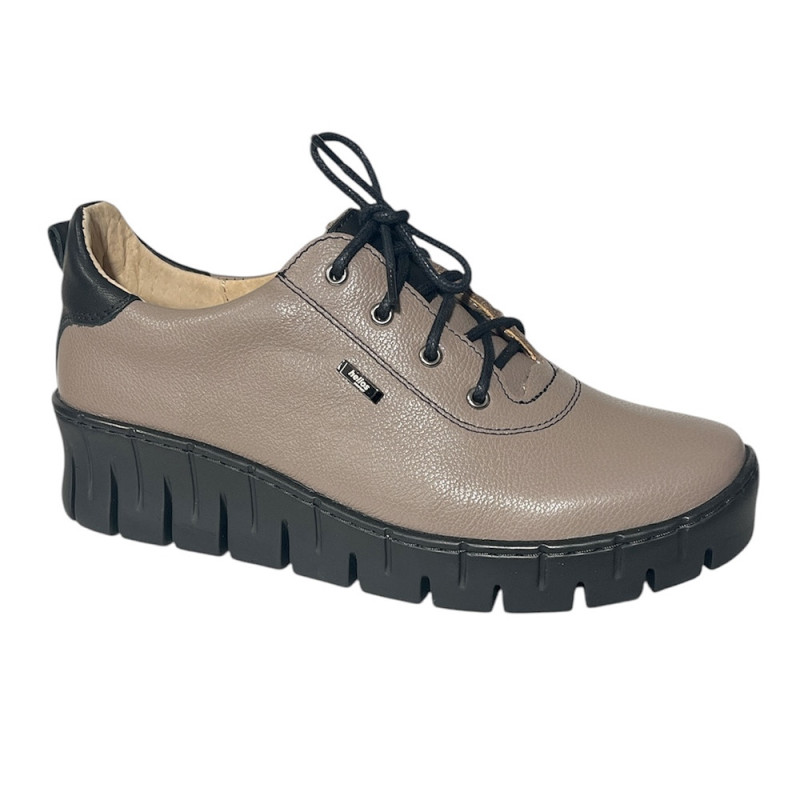 Półbuty Damskie Helios 420 Skóra Khaki Lico