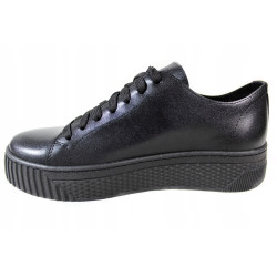 Sneakersy Damskie Nessi 22162  Skóra Czarne Lico
