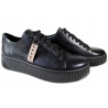 Sneakersy Damskie Nessi 22162  Skóra Czarne Lico