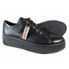 Sneakersy Damskie Nessi 22162  Skóra Czarne Lico