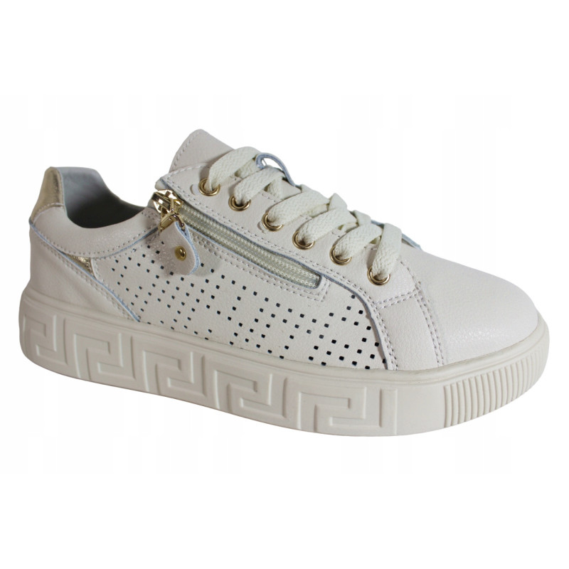 Półbuty Sneakersy Damskie Artiker 54C1228  Skóra Beż Lico