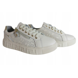 Półbuty Sneakersy Damskie Artiker 54C1228  Skóra Beż Lico