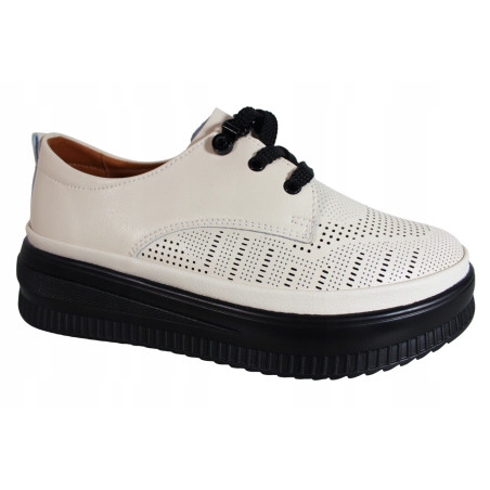 Półbuty Sneakersy Damskie Artiker 54C1578  Skóra Beż Lico