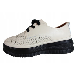 Półbuty Sneakersy Damskie Artiker 54C1578  Skóra Beż Lico