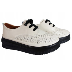 Półbuty Sneakersy Damskie Artiker 54C1578  Skóra Beż Lico