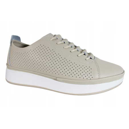 Półbuty Sneakersy Damskie T.SOKOLSKI W24-234 Skóra Beż Lico