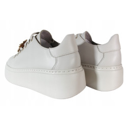 Sneakersy Damskie Nessi 24580 Skóra Beż Lico