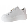 Sneakersy Damskie Nessi 24580 Skóra Białe Lico