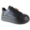 Sneakersy Damskie Nessi 24580 Skóra Czarne Lico