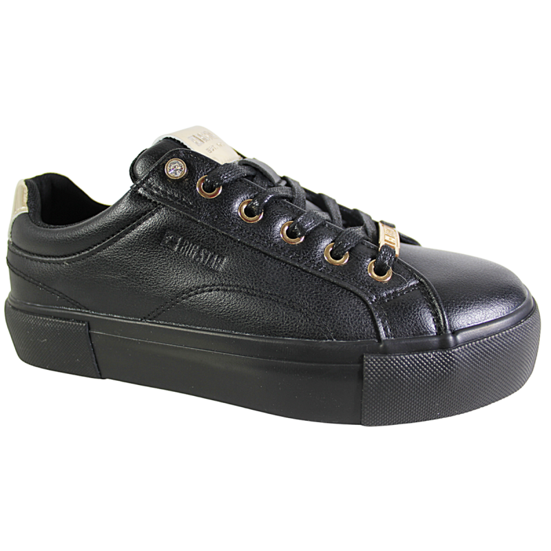 Sneakersy Damskie Big Star NN274209 Czarne Lico