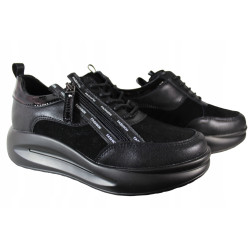 Półbuty Sneakersy T.SOKOLSKI J23-709 Skóra Czarny Zamsz