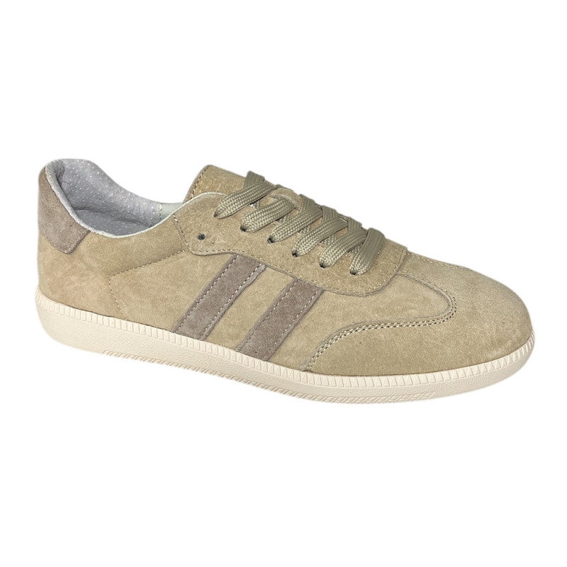 Sneakersy Półbuty Damskie GOODIN GD-LX1030 Skóra Beż Zamsz