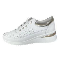 Sneakersy Półbuty Damskie GOODIN GD-XF-174 Skóra Białe Lico