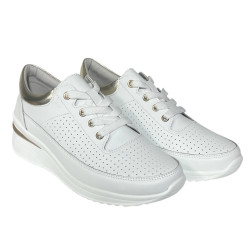 Sneakersy Półbuty Damskie GOODIN GD-XF-174 Skóra Białe Lico