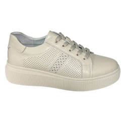 Sneakersy Półbuty Damskie GOODIN GD-LX1043 Skóra Beż Lico