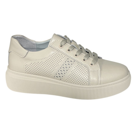 Sneakersy Półbuty Damskie GOODIN GD-LX1043 Skóra Beż Lico