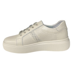 Sneakersy Półbuty Damskie GOODIN GD-LX1043 Skóra Beż Lico