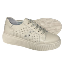 Sneakersy Półbuty Damskie GOODIN GD-LX1043 Skóra Beż Lico