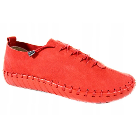 Sneakersy Półbuty Damskie T.Sokolski W23-550 Skóra Czerwony Nubuk