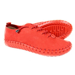 Sneakersy Półbuty Damskie T.Sokolski W23-550 Skóra Czerwony Nubuk