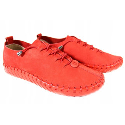 Sneakersy Półbuty Damskie T.Sokolski W23-550 Skóra Czerwony Nubuk