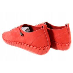 Sneakersy Półbuty Damskie T.Sokolski W23-550 Skóra Czerwony Nubuk