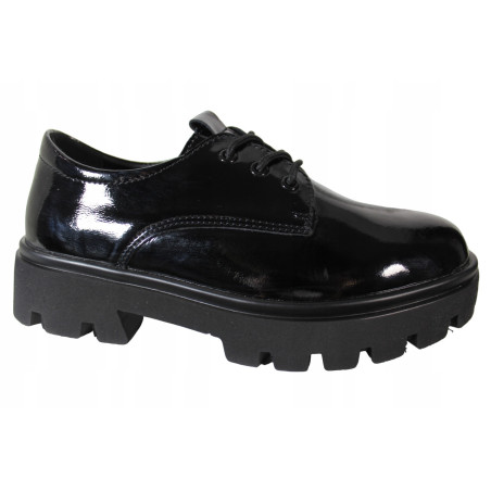 Półbuty Damskie Filippo DP4729 Skóra Czarny Lakier