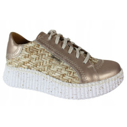 Sneakersy Damskie Maciejka 06327  Skóra Złote Lico