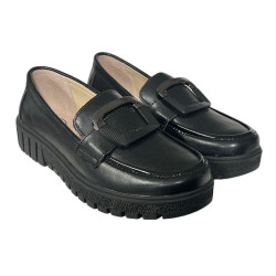 Półbuty Damskie Filippo DP6044 Skóra Czarne Lico