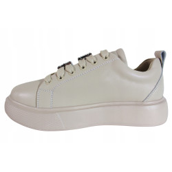 Półbuty Sneakersy Damskie VINCEZA 72300 Skóra Beż Lico