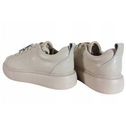 Półbuty Sneakersy Damskie VINCEZA 72300 Skóra Beż Lico
