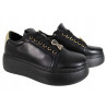 Półbuty Sneakersy Damskie VINCEZA 66700 Skóra Czarne Lico