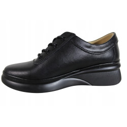 Półbuty Sneakersy Damskie VINCEZA 7922 Skóra Czarne Lico