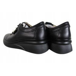 Półbuty Sneakersy Damskie VINCEZA 7922 Skóra Czarne Lico