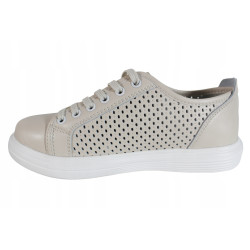 Sneakersy Trampki Damskie VINCEZA 7894 Skóra Beż Lico