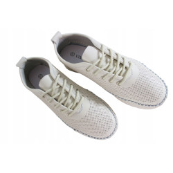 Półbuty Sneakersy Damskie VINCEZA 87972 Skóra Beż Lico