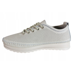 Półbuty Sneakersy Damskie VINCEZA 87972 Skóra Beż Lico