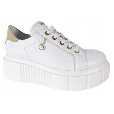 Sneakersy Damskie Simen 6920A Skóra Białe Lico