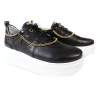 Sneakersy Damskie Simen 5950A Skóra Czarne Lico