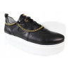 Sneakersy Damskie Simen 5950A Skóra Czarne Lico