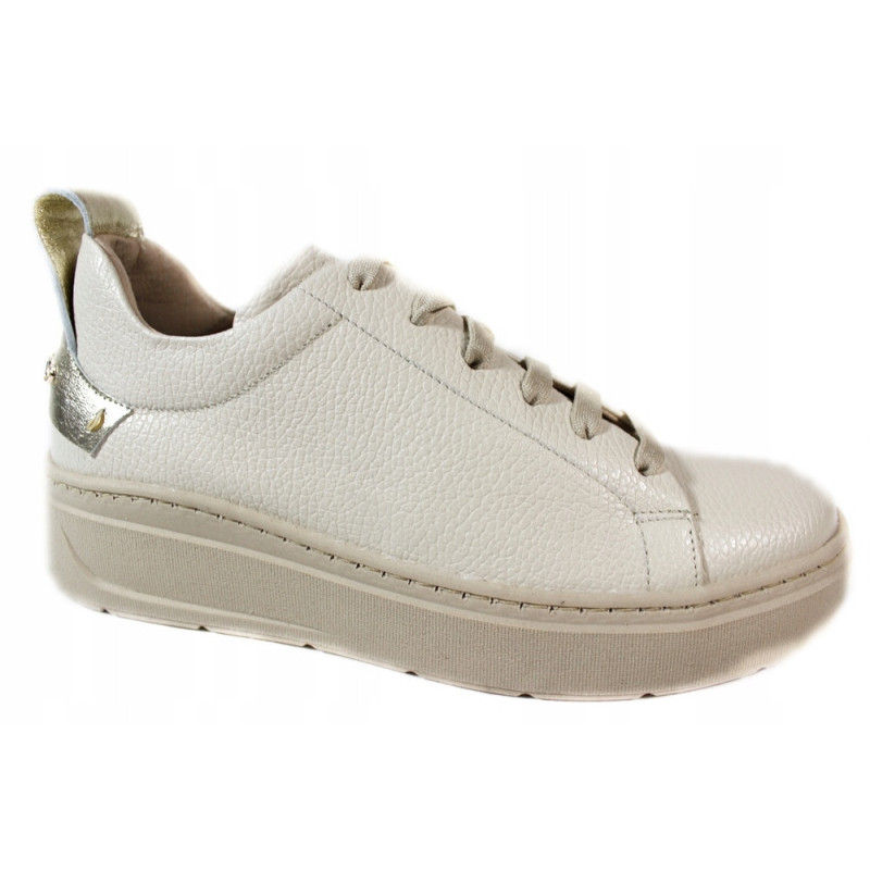Sneakersy Damskie Karino 4541 Skóra Beż Lico