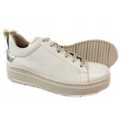 Sneakersy Damskie Karino 4541 Skóra Beż Lico